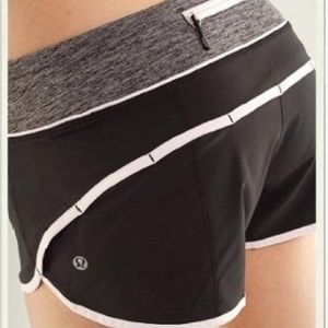 Lululemon speed shorts black pink mist size 4